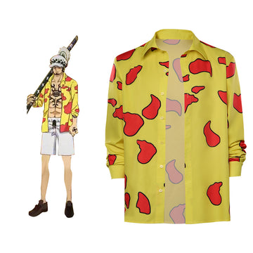 Anime One Piece Red Trafalgar D. Water Law Camisa Cosplay Fiesta Casual Halloween Navidad